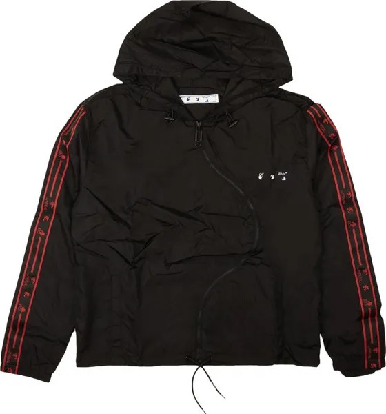 Ветровка Off-White OW Logo Curved Zip Tracktop 'Black/White', черный