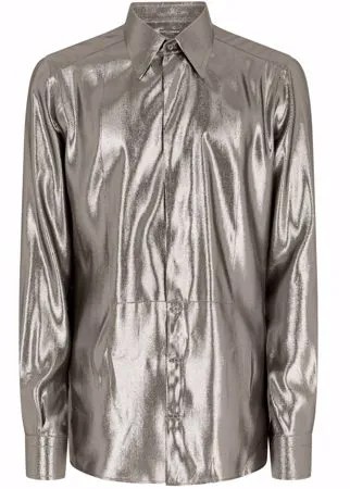 Dolce & Gabbana рубашка с длинными рукавами и эффектом металлик