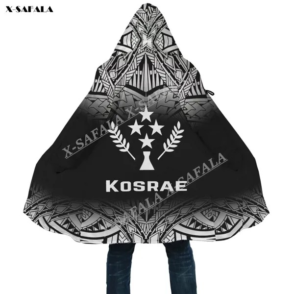 Kosrae противотуманная полинезийская американская толстовка с 3D принтом длинное пальто с капюшоном плащ толстый пуховик Верхняя одежда хлопк...