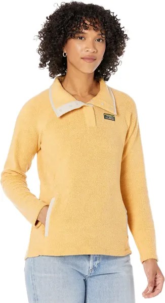 Пуловер на кнопках из шерпы размером 1/4 со спущенным воротником L.L.Bean, цвет Warm Gold