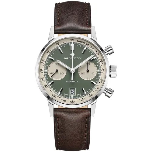 Наручные часы Hamilton Часы Hamilton American Classic Intra-Matic Auto Chrono H38416560, зеленый