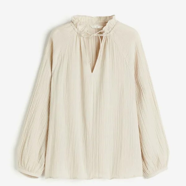 Блузка H&M Muslin Pullover, светло-бежевый