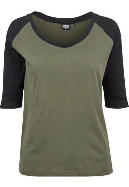 Лонгслив Urban Classics s, оливковый/черный