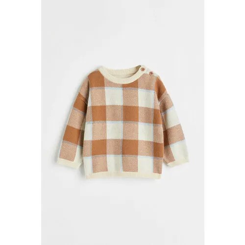 Джемпер H&M, размер 98 (2-3 года), бежевый, белый