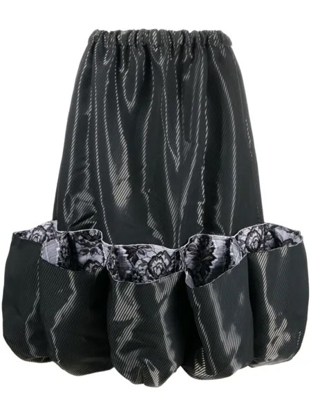 Comme Des Garçons юбка с объемным подолом и кружевом, черный