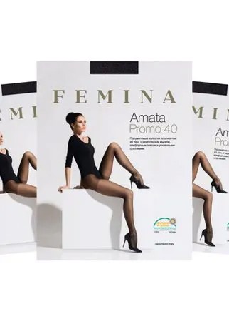 Женские колготки Femina, Amata Promo 40 den, набор 3 шт., черный, размер 3