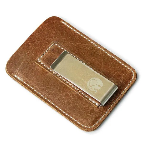 Топ Подлинная кожа Money Clip Металлические мужчины Тонкие купюры Наличные Клипы Зажим для денег Тонкий держатель купюры