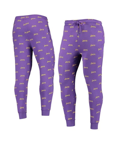 Мужские фиолетовые брюки-джоггеры los angeles lakers allover logo The Wild Collective, фиолетовый