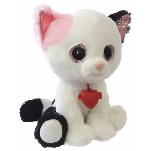 Мягкая игрушка Fancy Белый кот Фенсик с сердечком 22 см