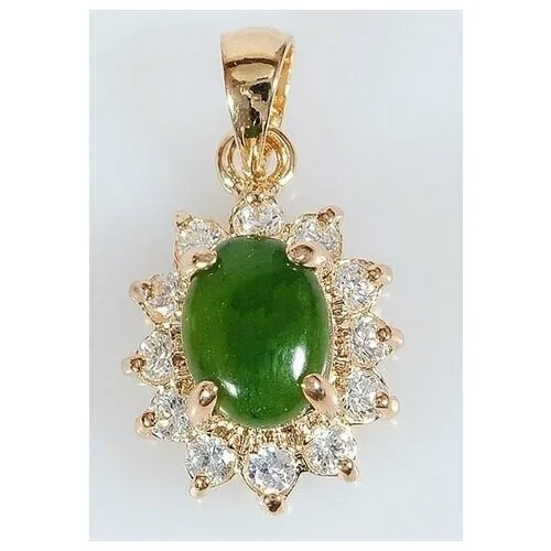 Подвеска Lotus Jewelry, нефрит, зеленый