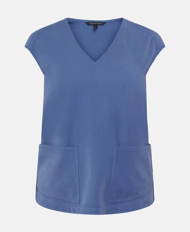 Деловая блузка Armani Exchange, цвет Royal Blue