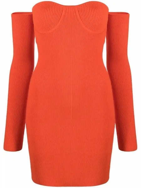Helmut Lang платье мини Contour с вырезом в форме сердца, красный