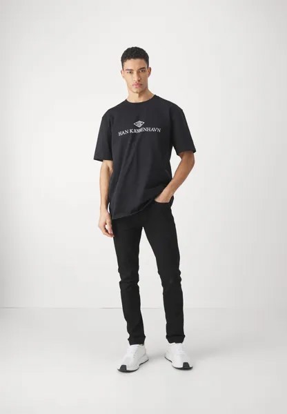 Футболка с принтом Logo Boxy Tee Unisex Han Kjøbenhavn, черный