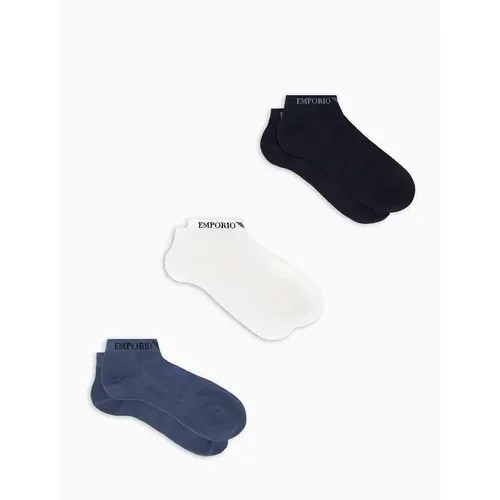 Носки EMPORIO ARMANI, 3 пары, размер L/XL, синий, белый, голубой