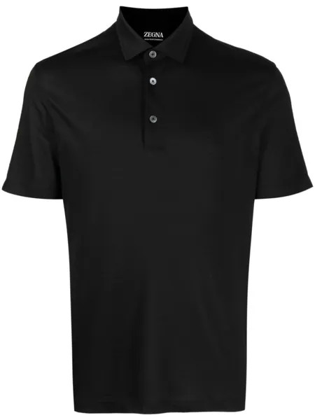 Zegna рубашка поло с короткими рукавами, черный