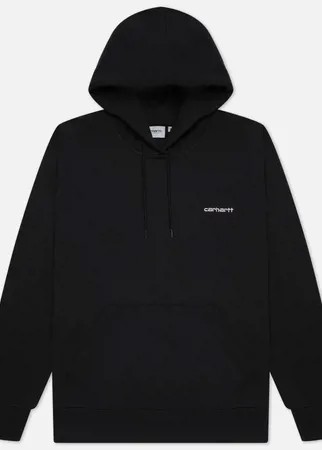 Мужская толстовка Carhartt WIP Script Embroidery 13 Oz Hooded, цвет чёрный, размер XL