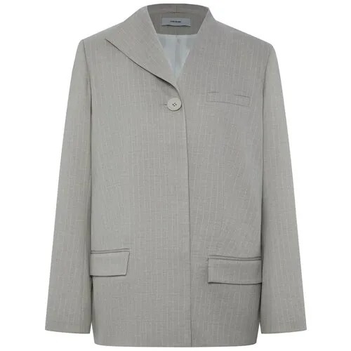 Пиджак The Robe, средней длины, силуэт свободный, размер L, серый