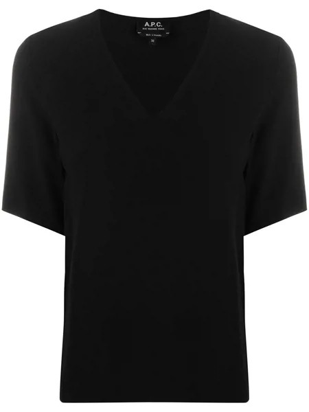 A.P.C. футболка свободного кроя с V-образным вырезом