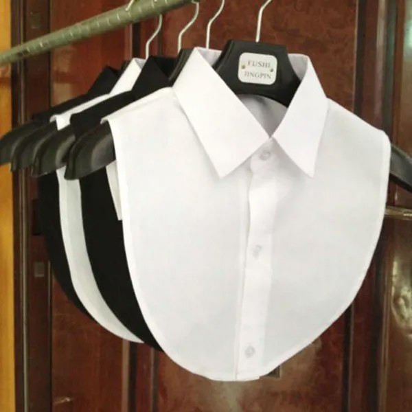 Женщины Сплошной цвет Рубашка Хлопок Кружева Воротники Белый & Черный Блузка Винтаж Съемная одежда Рубашка