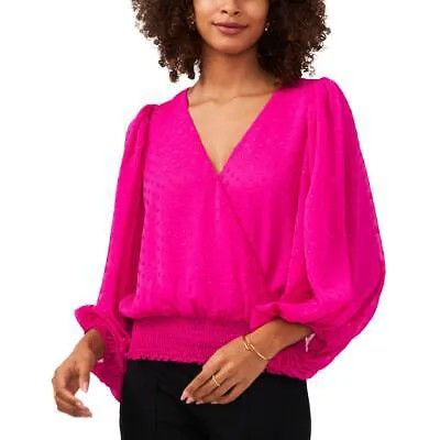 Женская розовая блузка с металлизированным узором MSK в горошек Petites PL BHFO 1308