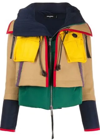 Dsquared2 многослойный пуховик с капюшоном