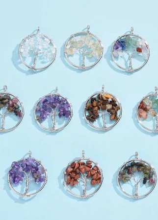 10шт DIY Круглый кулон с каменным декором