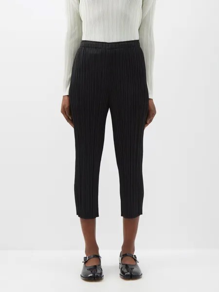 Укороченные брюки со складками. Pleats Please Issey Miyake, черный