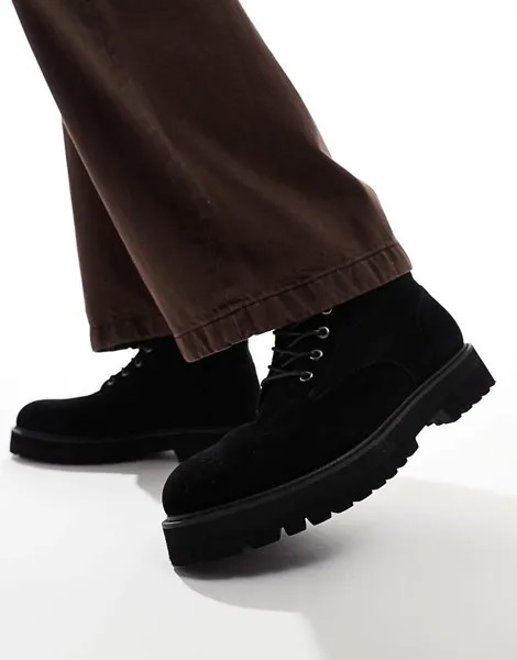 Черные рабочие ботинки на шнуровке ASOS DESIGN