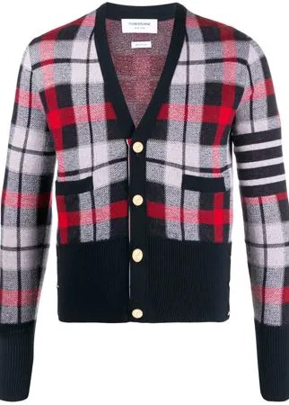 Thom Browne кашемировый кардиган в клетку тартан