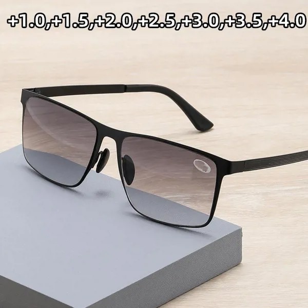 Винтажные мужские очки Presbyopia в квадратной рамке как для дальних, так и для ближних целей Анти-ультрафиолетовые компьютерные очки для чтения