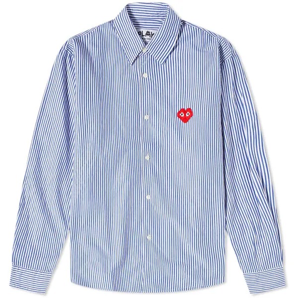 Рубашка Comme des Garçons Play Invader Heart Striped Shirt