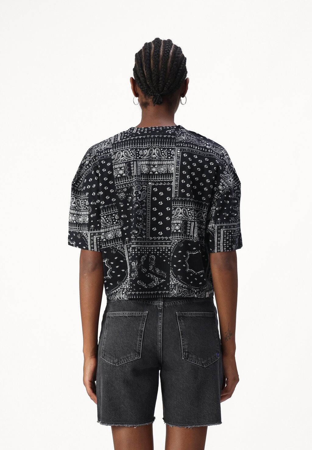 Футболка с набивным рисунком OVERSIZE CROP TEE Karl Lagerfeld, черный