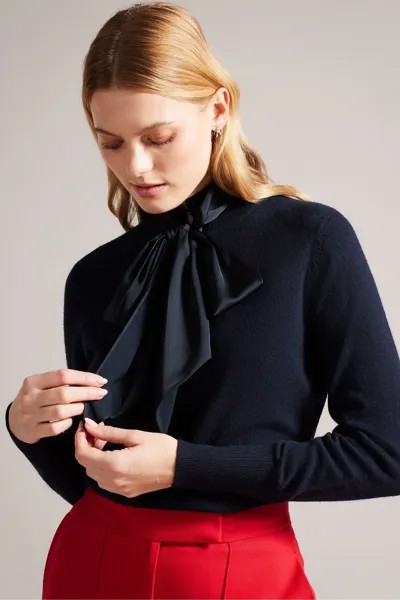 Свитер Maralou с бантом на вырезе Ted Baker, синий