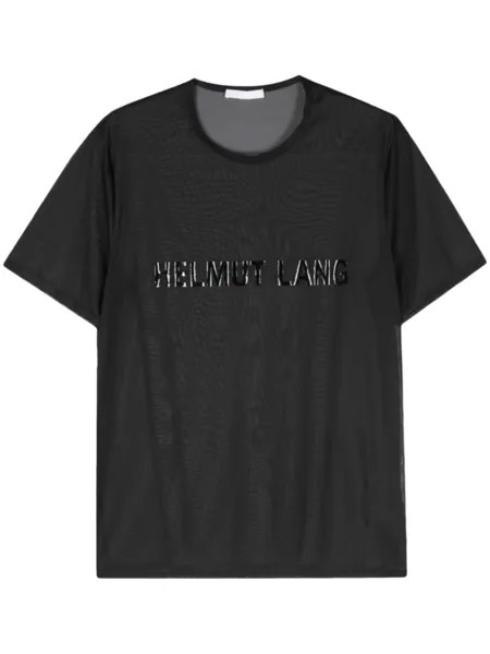 Helmut Lang прозрачная футболка с логотипом, черный
