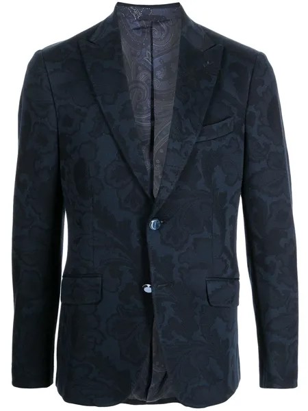 ETRO однобортный пиджак с принтом Baroque