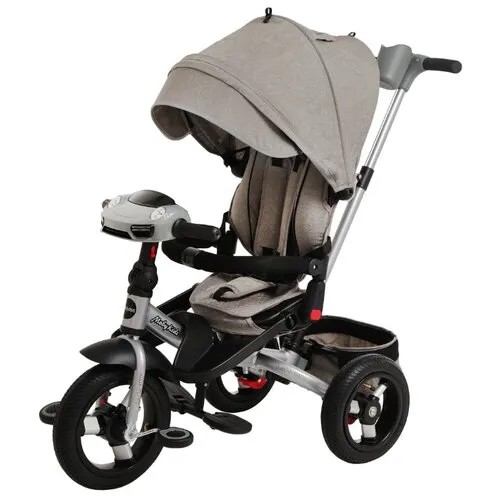 Трехколесный велосипед Moby Kids New Leader 360° 12x10 AIR Car серый
