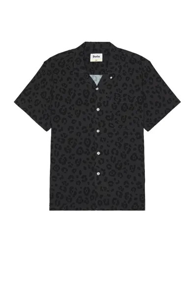 Рубашка Duvin Design Leopard Button Up, черный
