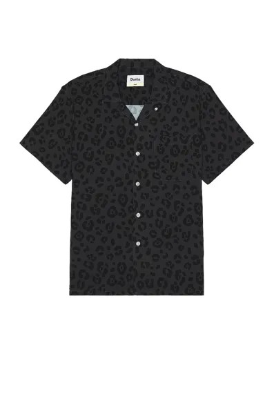 Рубашка Duvin Design Leopard Button Up, черный