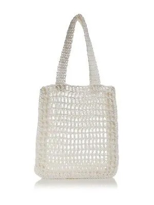 AQUA Женская белая однотонная вязаная крючком сумка-тоут с двумя плоскими ремешками, сумка-кошелек