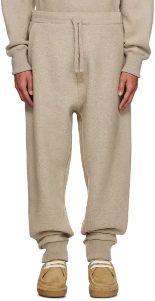 AMI Alexandre Mattiussi Серо-коричневые спортивные штаны с завязками
