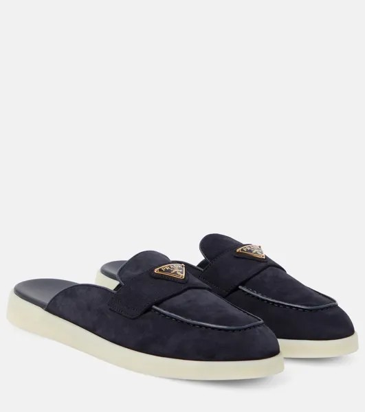 Замшевые тапочки Saint Tropez Prada, синий