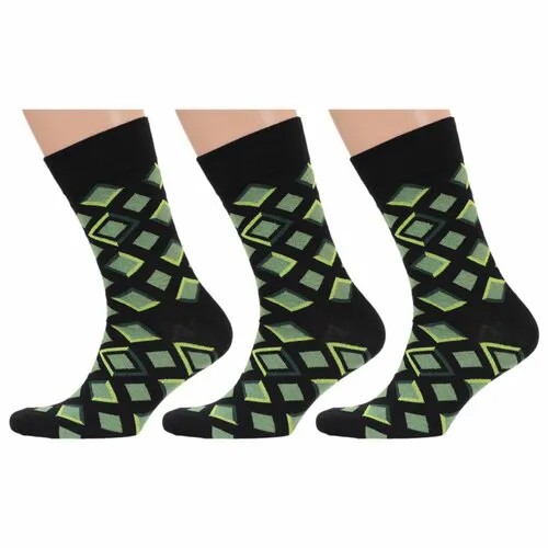 Носки MoscowSocksClub, комплект, 3 пары, размер 25 (38-40), разноцветный