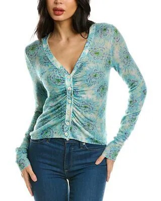 Женский кардиган из смесовой шерсти Rebecca Taylor Astera Fleur со сборками