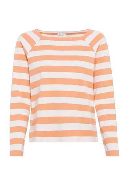 Рубашка с длинным рукавом, в полоску, рукава реглан, женская TOM TAILOR, цвет Peach Offwhite