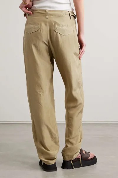 RAG & BONE прямые шелковые брюки Shawn, песочный