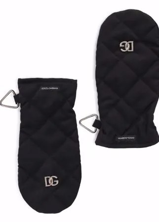 Dolce & Gabbana стеганые варежки с логотипом
