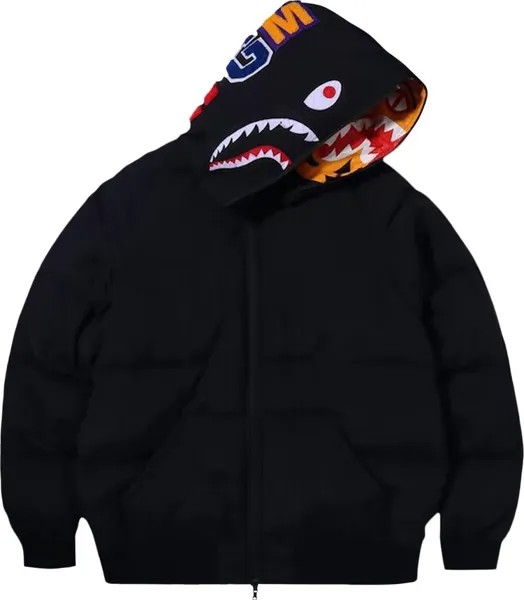 Худи BAPE Shark x Tiger Hoodie Down Jacket Black, черный