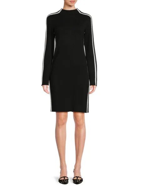 Платье-свитер с рукавами-лентой Saks Fifth Avenue, цвет Black Frost