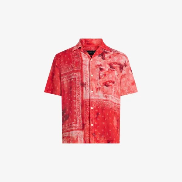 Рубашка свободного кроя из органического хлопка с принтом бананов tijuana Allsaints, красный