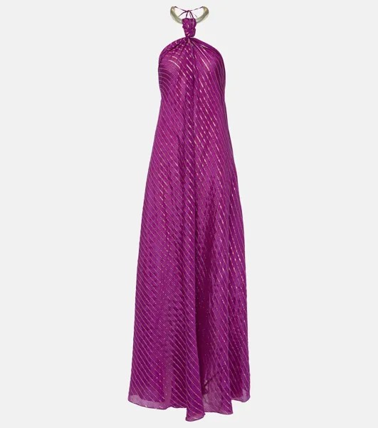 Платье макси majestic power из шелка и люрекса Johanna Ortiz, фиолетовый